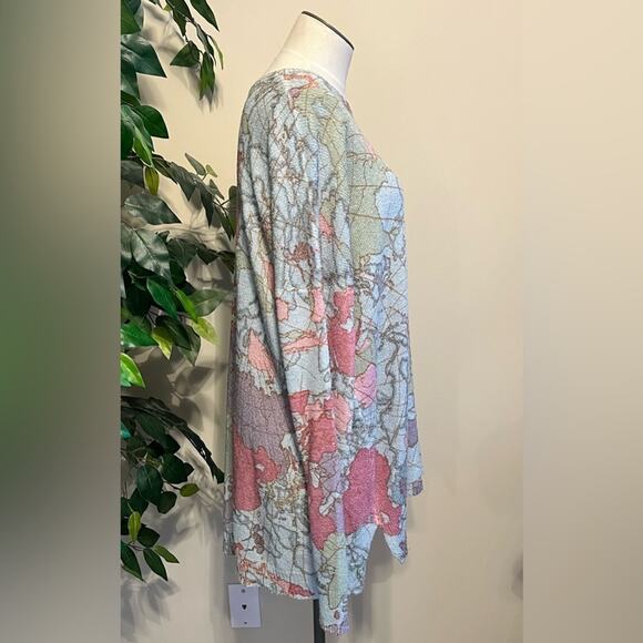 Show Me Your Mumu Womens Boho Oversized World Tour Bonfire Map Sweater Size XS - Picture 5 of 7